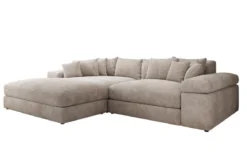 Designer Ecksofa Bernardo mit breiter Ottomane in Cord