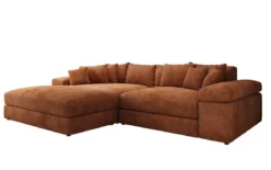 Designer Ecksofa Bernardo mit breiter Ottomane in Cord