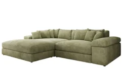 Designer Ecksofa Bernardo mit breiter Ottomane in Cord