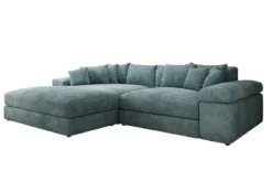 Designer Ecksofa Bernardo mit breiter Ottomane in Cord