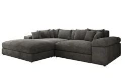 Designer Ecksofa Bernardo mit breiter Ottomane in Cord