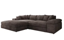 Designer Ecksofa Bernardo mit breiter Ottomane in Cord