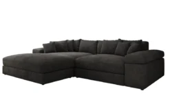 Designer Ecksofa Bernardo mit breiter Ottomane in Cord