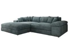 Designer Ecksofa Bernardo mit breiter Ottomane in Cord