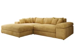 Designer Ecksofa Bernardo mit breiter Ottomane in Cord