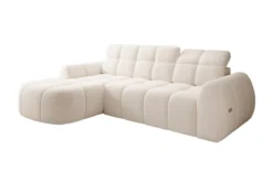 Designer Ecksofa Bjork in Strukturstoff mit elektrischer Sitzerweiterung