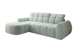 Designer Ecksofa Bjork in Strukturstoff mit elektrischer Sitzerweiterung