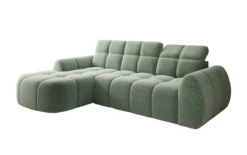 Designer Ecksofa Bjork in Strukturstoff mit elektrischer Sitzerweiterung