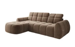 Designer Ecksofa Bjork in Strukturstoff mit elektrischer Sitzerweiterung