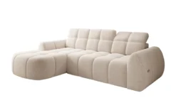 Designer Ecksofa Bjork in Strukturstoff mit elektrischer Sitzerweiterung