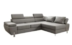 Designer Ecksofa Calista mit Schlaffunktion und Stauraum in Echtleder