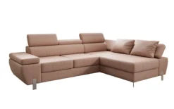Designer Ecksofa Calista mit Schlaffunktion und Stauraum in Echtleder