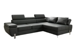 Designer Ecksofa Calista mit Schlaffunktion und Stauraum in Echtleder