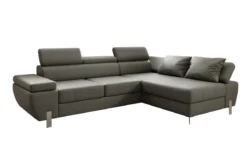 Designer Ecksofa Calista mit Schlaffunktion und Stauraum in Echtleder