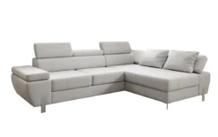 Designer Ecksofa Calista mit Schlaffunktion und Stauraum in Echtleder