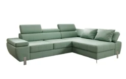 Designer Ecksofa Calista mit Schlaffunktion und Stauraum in Echtleder