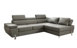 Designer Ecksofa Calista mit Schlaffunktion und Stauraum in Echtleder