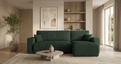 Designer Ecksofa Calva mit Schlaf- und Klappfunktion in Cord