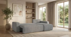 Designer Ecksofa Calva mit Schlaf- und Klappfunktion in Cord
