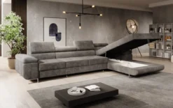 Designer Ecksofa Calvera Maxi mit Schlaf- und Klappfunktion in Cord