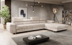 Designer Ecksofa Calvera Maxi mit Schlaf- und Klappfunktion in Cord