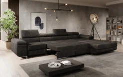 Designer Ecksofa Calvera Maxi mit Schlaf- und Klappfunktion in Cord