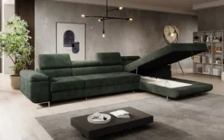 Designer Ecksofa Calvera Maxi mit Schlaf- und Klappfunktion in Cord