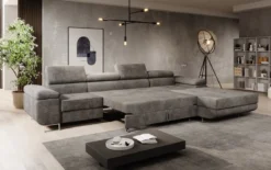 Designer Ecksofa Calvera Maxi mit Schlaf- und Klappfunktion in Cord