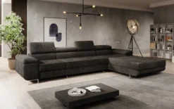 Designer Ecksofa Calvera Maxi mit Schlaf- und Klappfunktion in Cord