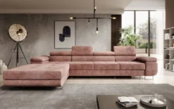 Designer Ecksofa Calvera Maxi mit Schlaf- und Klappfunktion in Cord