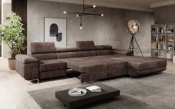 Designer Ecksofa Calvera Maxi mit Schlaf- und Klappfunktion in Cord