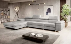 Designer Ecksofa Calvera Maxi mit Schlaf- und Klappfunktion in Samt