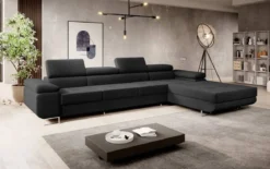 Designer Ecksofa Calvera Maxi mit Schlaf- und Klappfunktion in Samt