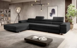 Designer Ecksofa Calvera Maxi mit Schlaf- und Klappfunktion in Samt