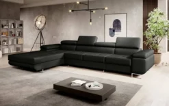 Designer Ecksofa Calvera Maxi mit Schlaf- und Klappfunktion in Samt
