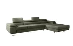 Designer Ecksofa Calvera Maxi mit Schlaf- und Klappfunktion in Bouclé