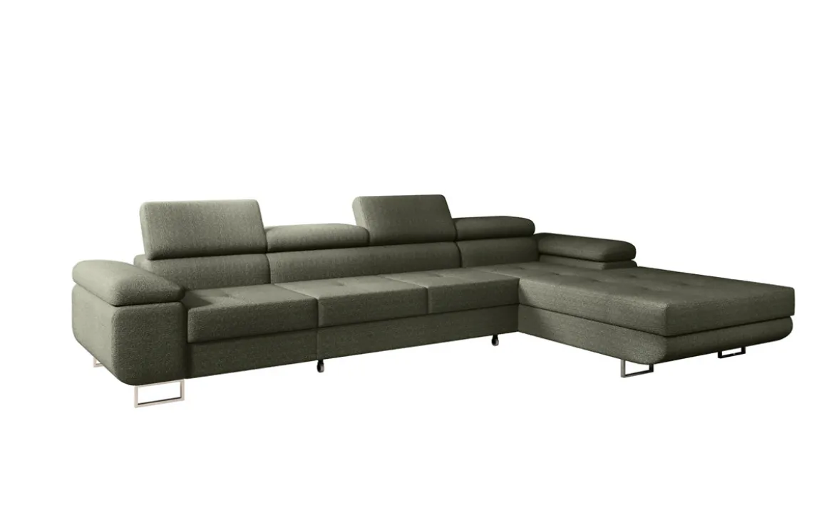 Designer Ecksofa Calvera Maxi mit Schlaf- und Klappfunktion in Bouclé