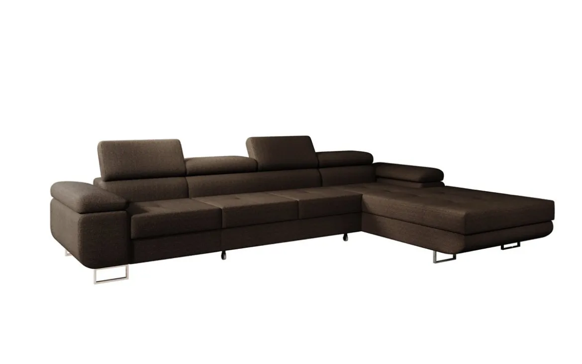 Designer Ecksofa Calvera Maxi mit Schlaf- und Klappfunktion in Bouclé