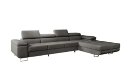 Designer Ecksofa Calvera Maxi mit Schlaf- und Klappfunktion in Bouclé