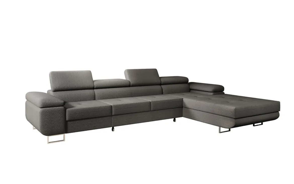 Designer Ecksofa Calvera Maxi mit Schlaf- und Klappfunktion in Bouclé