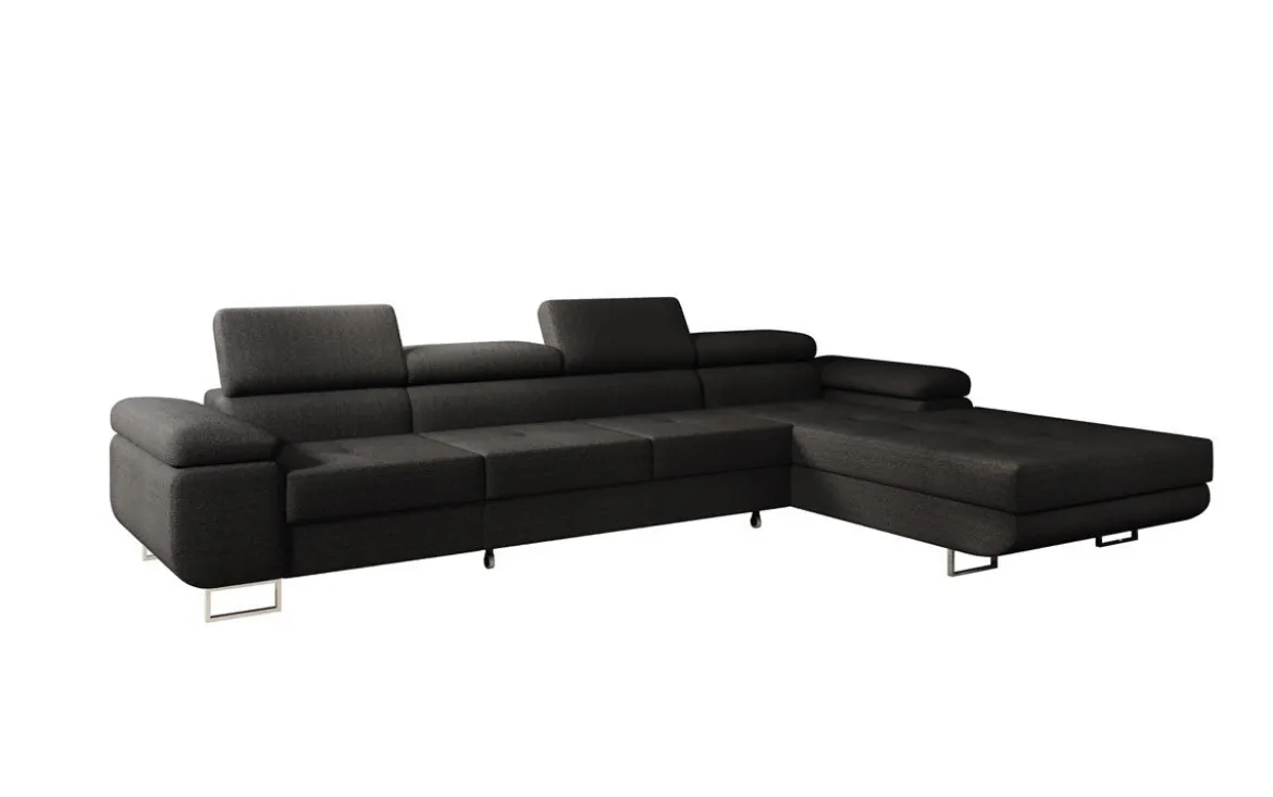 Designer Ecksofa Calvera Maxi mit Schlaf- und Klappfunktion in Bouclé