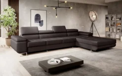Designer Ecksofa Calvera Maxi mit Schlaf- und Klappfunktion in Kunstleder