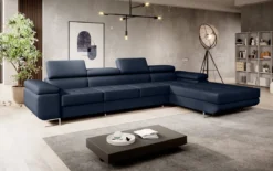 Designer Ecksofa Calvera Maxi mit Schlaf- und Klappfunktion in Kunstleder