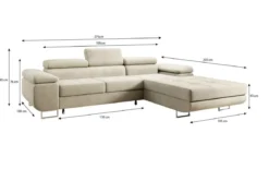 Designer Ecksofa Calvera mit Schlaf- und Klappfunktion in Kunstleder