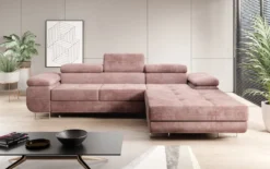 Designer Ecksofa Calvera mit Schlaf- und Klappfunktion in Cord