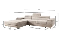 Designer Ecksofa Calvera mit Schlaf- und Klappfunktion in Cord