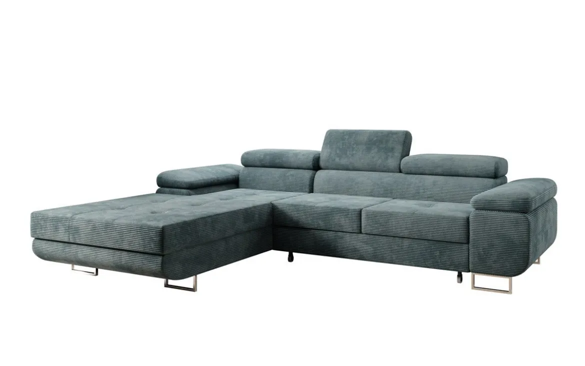 Designer Ecksofa Calvera mit Schlaf- und Klappfunktion in Cord