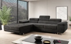 Designer Ecksofa Calvera mit Schlaf- und Klappfunktion in Cord