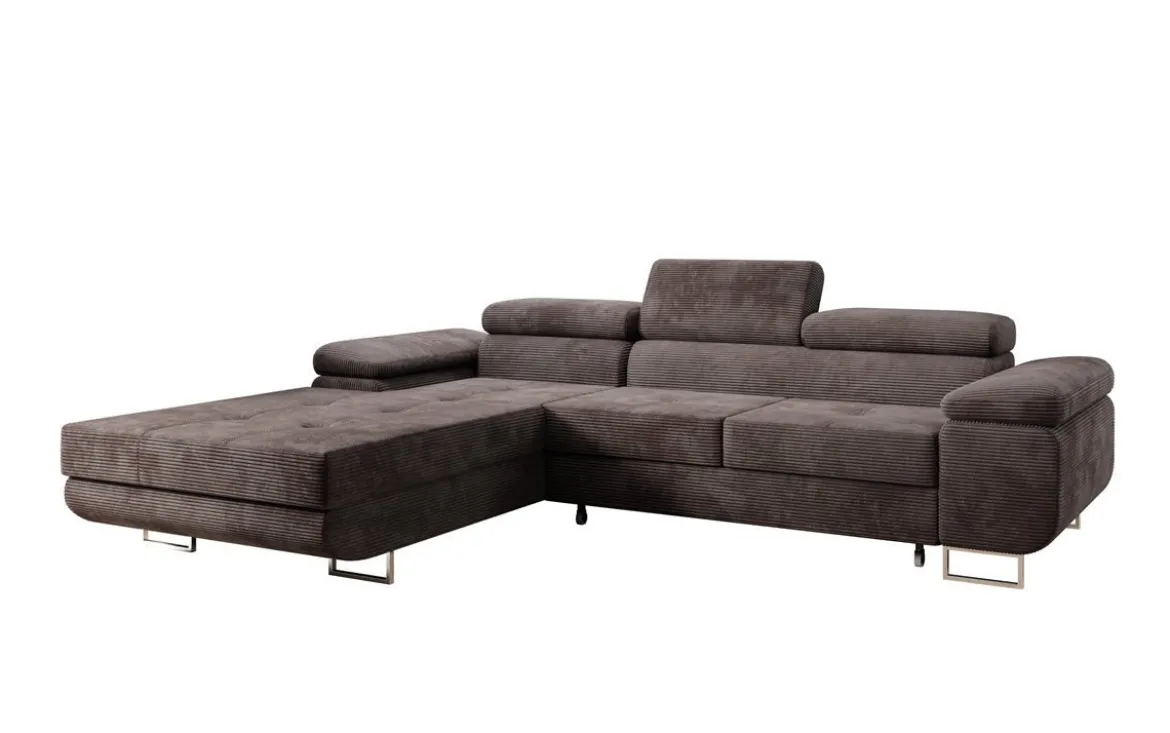 Designer Ecksofa Calvera mit Schlaf- und Klappfunktion in Cord