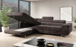 Designer Ecksofa Calvera mit Schlaf- und Klappfunktion in Cord